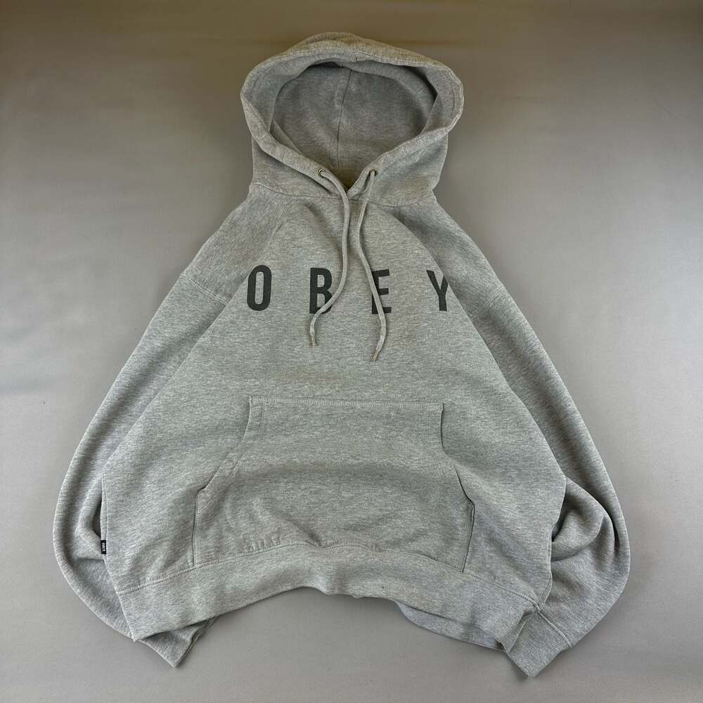 Obey Worldwide Grey Pullover Hoodie Size M